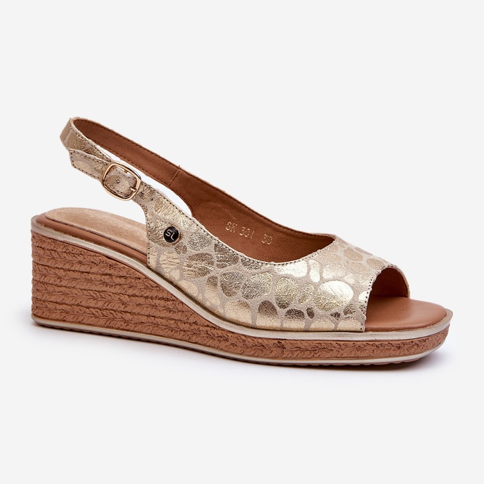 Ženske Sergio Leone SK301 zlatne sandale na klin zlatni 1