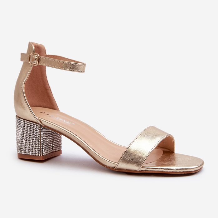 Ženske sandale od eko kože sa ukrašenom visokom petom, zlatne Wiatalia zlatna 1