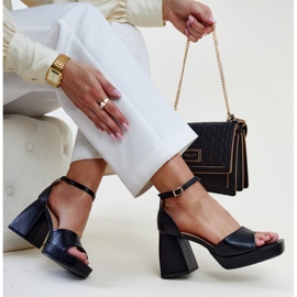 Crne Vesna sandale na visoku petu crna 1