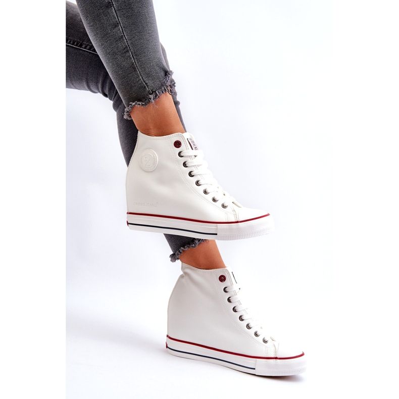 Ženske Wedge Sneakers Cross Jeans NN2R4004 Bijele bijela 4
