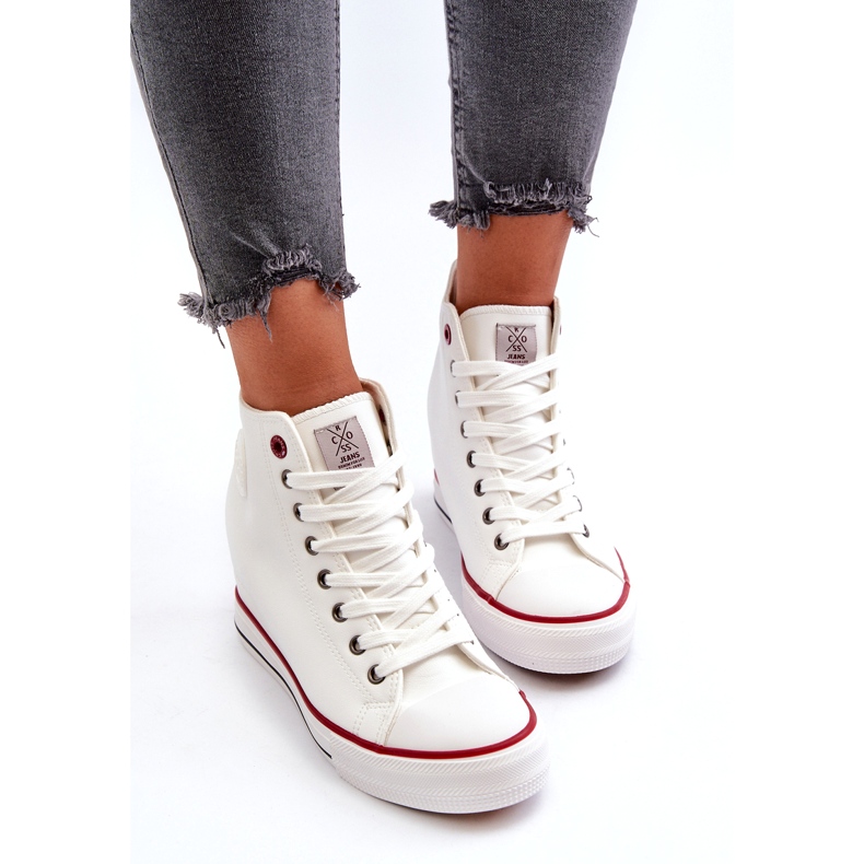Ženske Wedge Sneakers Cross Jeans NN2R4004 Bijele bijela 3