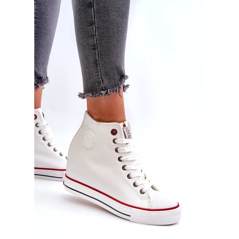 Ženske Wedge Sneakers Cross Jeans NN2R4004 Bijele bijela 2