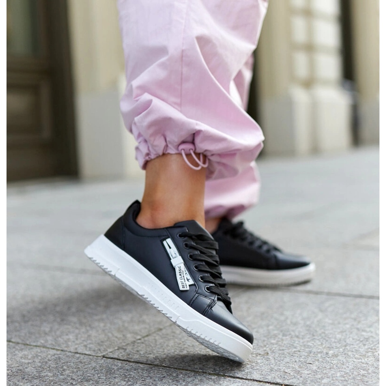 Crne Brecht tenisice od eko kože crno 2