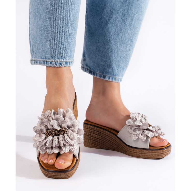 Sive mule na tanku kožu od brušene kože siva 2