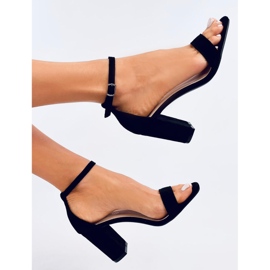 Monner Crne sandale na visoku petu crno 1