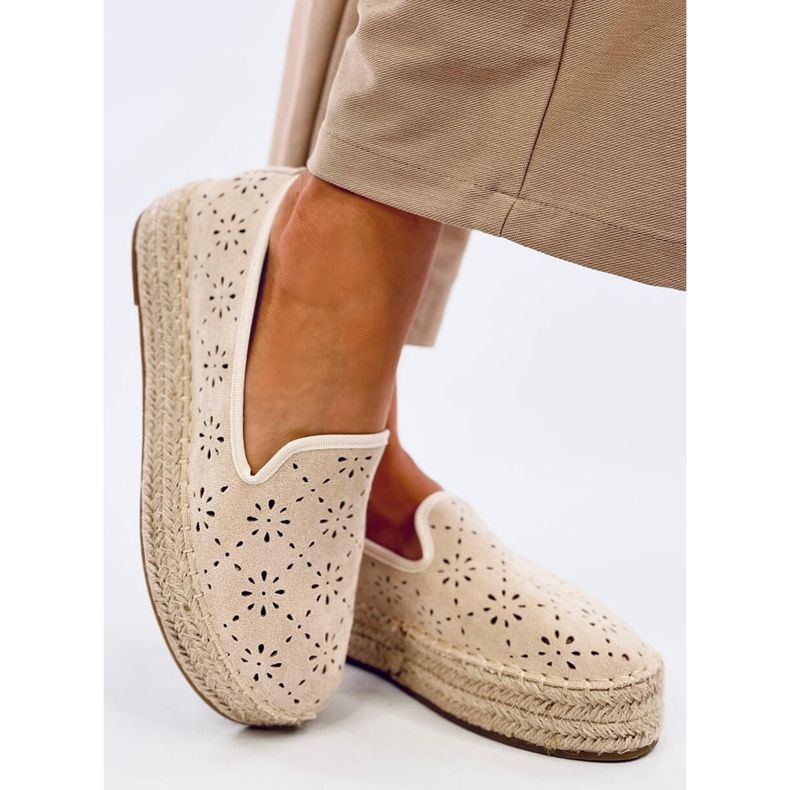 Rigois Beige ažurne espadrile bež 2
