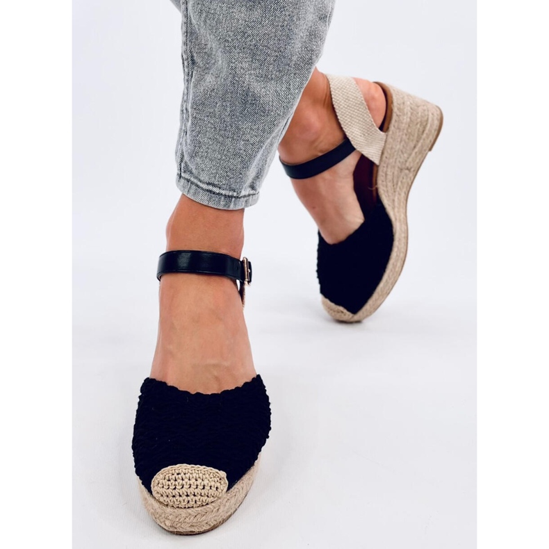 Morelli Crne sandale s espadrilama na klin crno 1