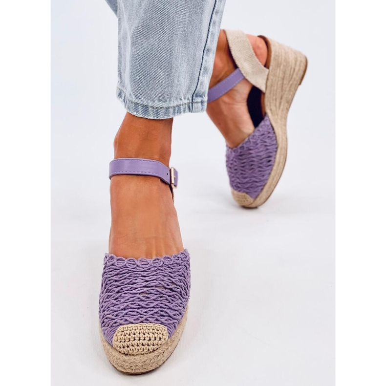 Morelli LT.PURPLE sandale na klin s espadrilama ljubičasta 1