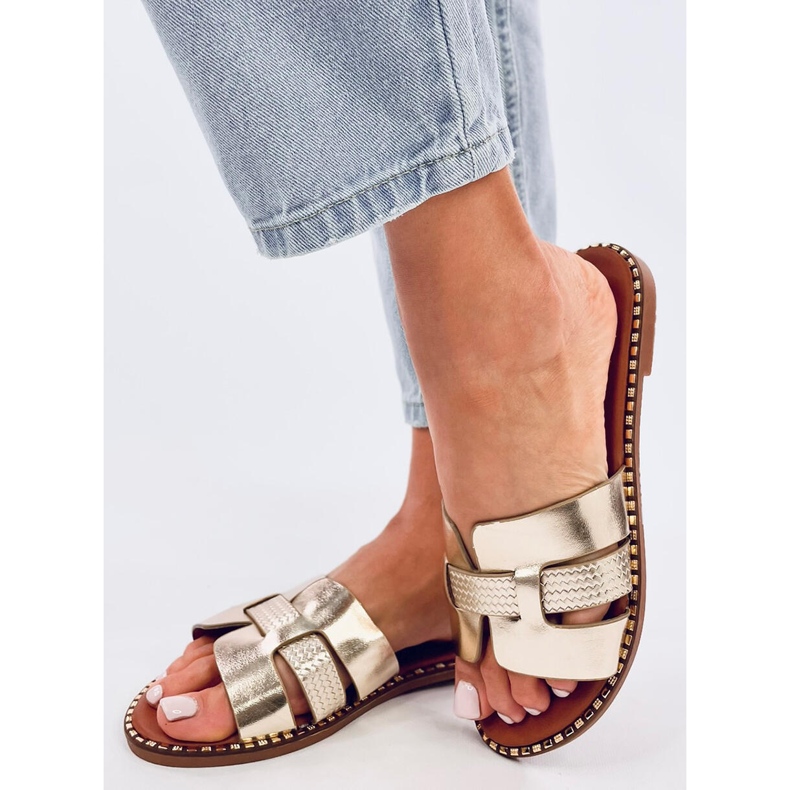 Elegantne Dalmasi Gold ženske japanke zlatni 2