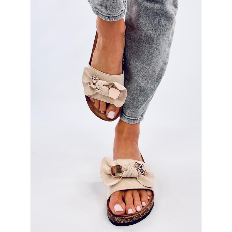 Loups Bež plutene papuče s medvjedićem 1