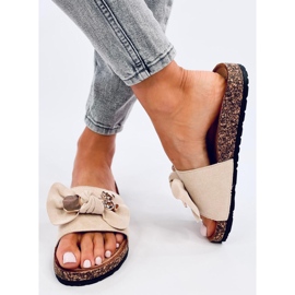 Loups Bež plutene papuče s medvjedićem 2