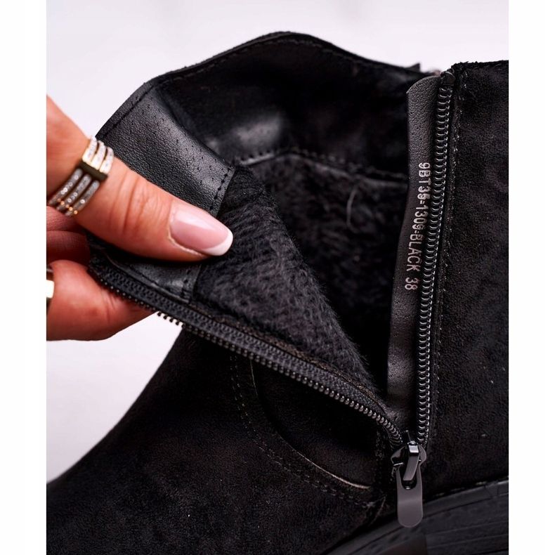 Evento Ženske kaubojske čizme na ravnu petu crne Plemmi crna 4