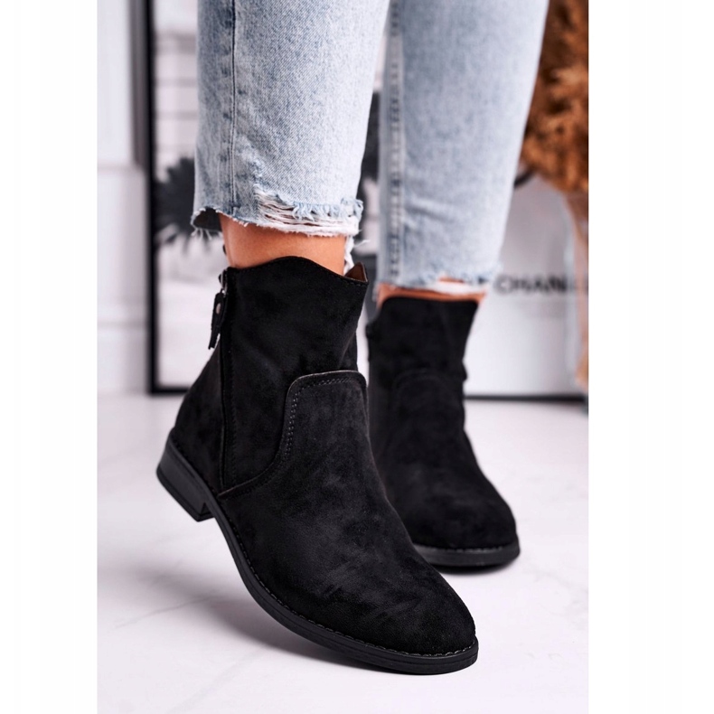 Evento Ženske kaubojske čizme na ravnu petu crne Plemmi crno 1