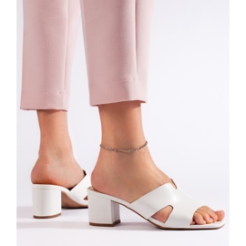 Bijele ženske japanke na visoku petu bijela 2