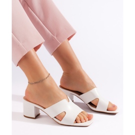 Bijele ženske japanke na visoku petu bijela 1