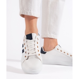 Ženske bijele tenisice na vezanje bijela 2