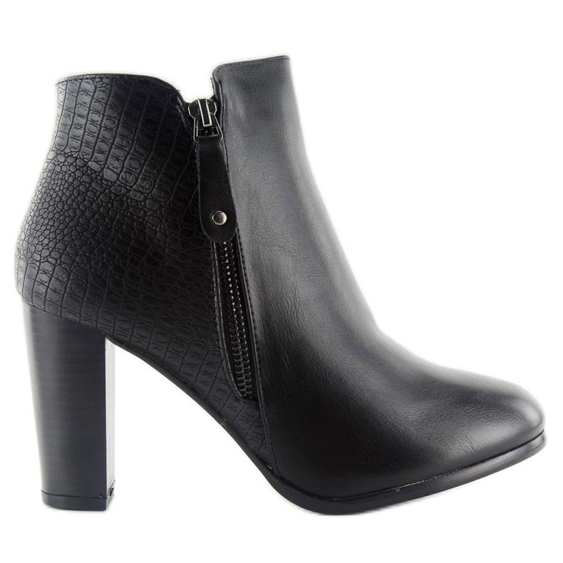 Čizme s visokom petom f815 crne crno 1