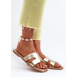 Ženske ravne japanke s izrezima zlatne Fiviama zlatna 2