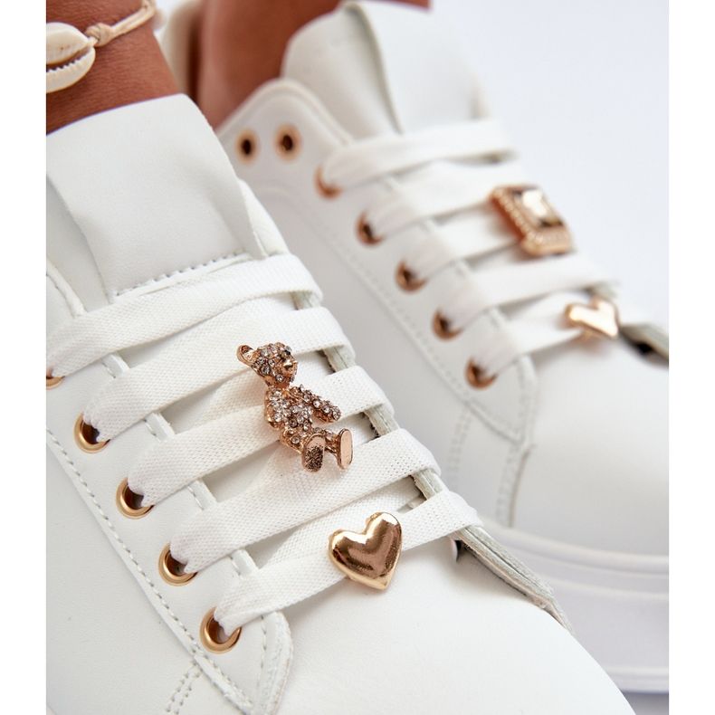 Ženske tenisice s platformom i iglama od eko kože, bijela Cavisa 2