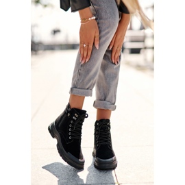 PS1 Ženske trapper gležnjače Jailina s izolacijom od brušene kože crno 2