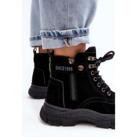 PS1 Ženske trapper gležnjače Jailina s izolacijom od brušene kože crno 1