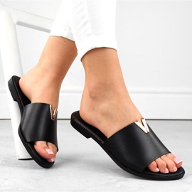 Crne ženske japanke na nisku petu eVento 7736 crna 1