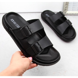 Ženske pjenaste japanke s kopčama, crne Big Star NN274A750 crno 1