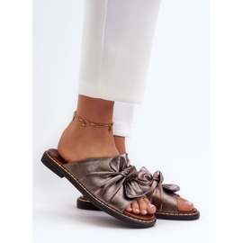 Ženske bakrene japanke s ravnom petom Nelvira smeđa 2