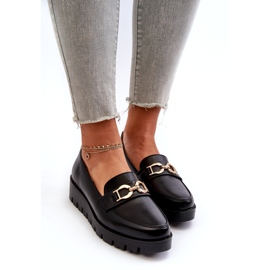 Evento Ženske mokasine na platformu s ukrasom, crne crna 2