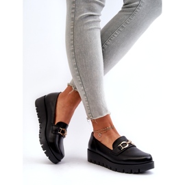 Evento Ženske mokasine na platformu s ukrasom, crne crna 3