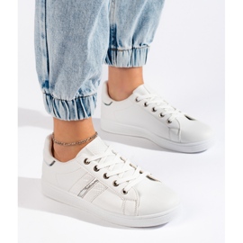 Bijele sportske cipele na vezanje bijela 2