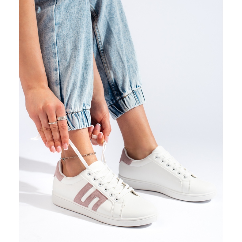 Bijelo roze ženske tenisice bijela 1