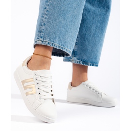 Bijelo zlatne ženske tenisice bijela 1