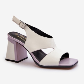 S.Barski Ženske sandale na visoku petu Bijele D&amp;A MR38-153 bijela 2