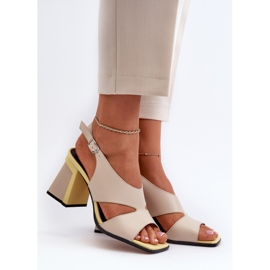 S.Barski Ženske sandale na visoku petu Bež D&amp;A MR38-153 2