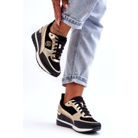 Evento Ženske tenisice na tanak crne i zlatne boje Genova crno 1