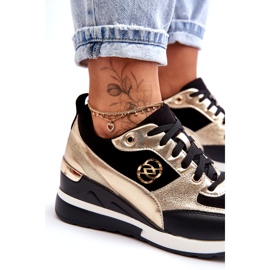 Evento Ženske tenisice na tanak crne i zlatne boje Genova crno 2