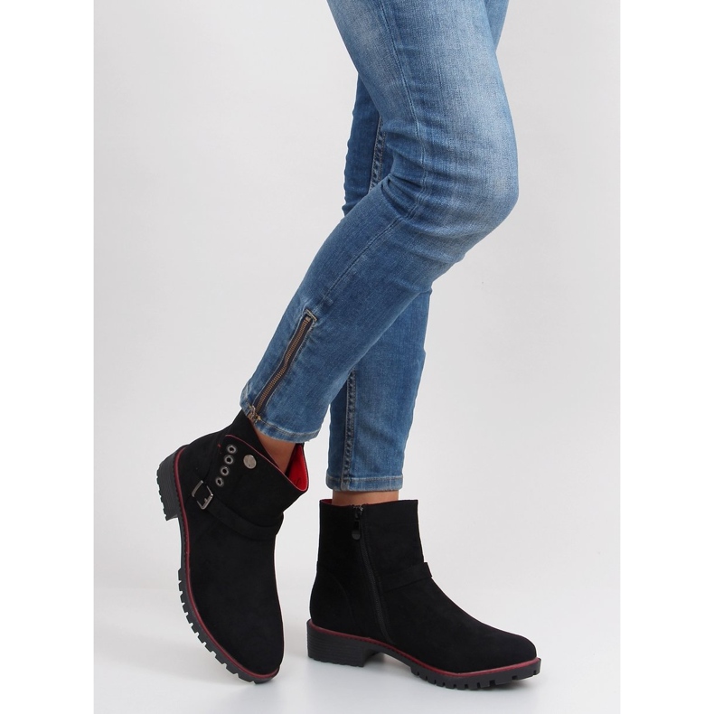 Jodhpur čizme s obrubom r112p Crne crno 1