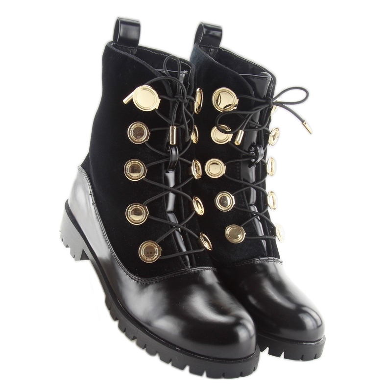 Velur radnici s gumbima R113p crni crno 2