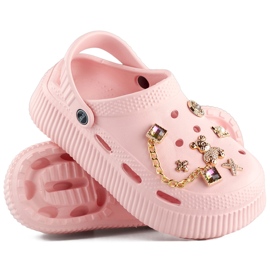 Ružičaste japanke s debelim potplatom i ukrasima ružičasta 1