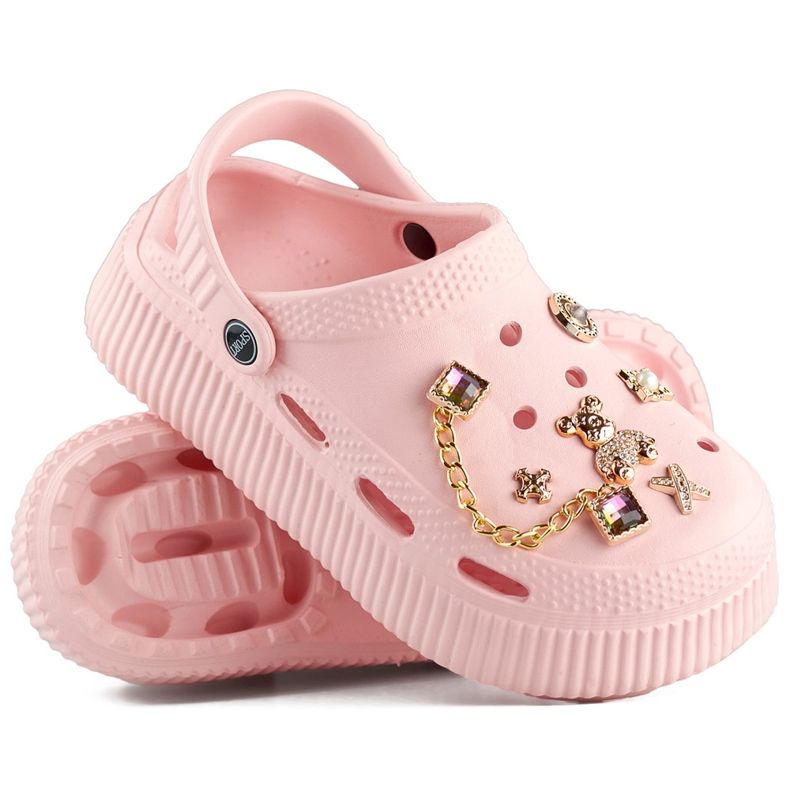 Ružičaste japanke s debelim potplatom i ukrasima ružičasta 1