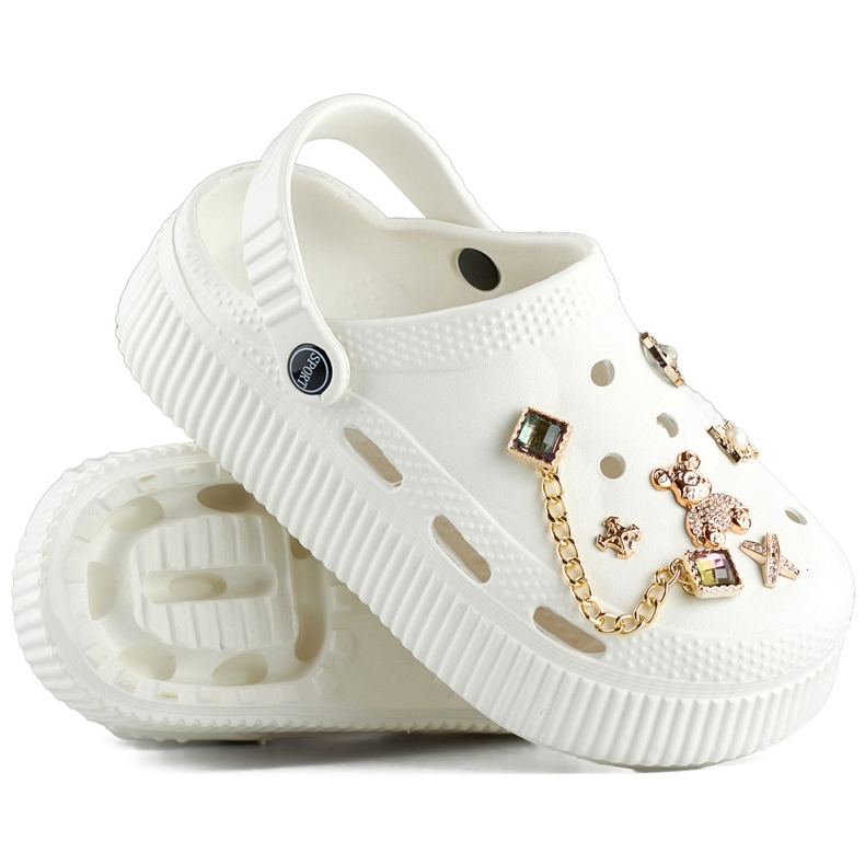 Bijele japanke s debelim potplatom i ukrasima bijela 1