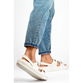 Ženske gumene japanke sa ukrasima bijela 1