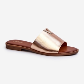 Ženske japanke od eko kože s ravnom petom, zlatne malihe zlatni 1