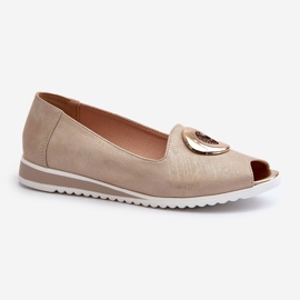 Jezzi Ženske salonke s ukrasom od eko kože, zlatna Biolita 1