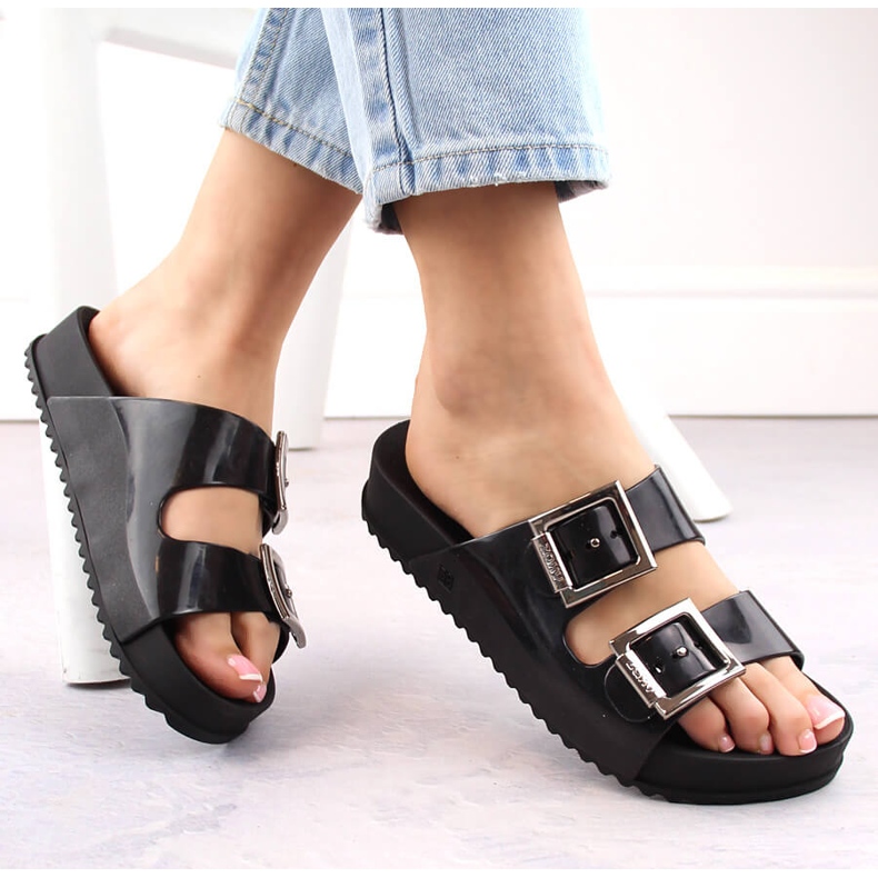 Udobne ženske papuče, mirisne, elastične, gumene, crne, Zaxy HH285157 crno 1