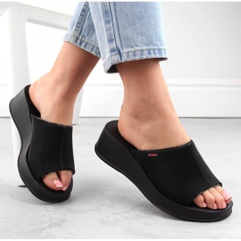 Udobne ženske mirisne crne wedge papuče Zaxy LL285084 crna 1