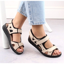 Udobne kožne sandale Artiker W HBH77, bež 1