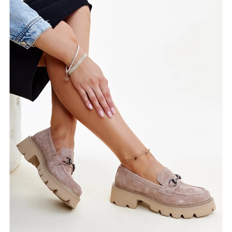 Bež kožne mokasine marke Vinceza 1