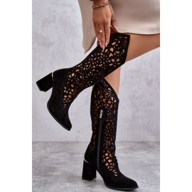 Lewski Shoes Ažurne čizme od brušene kože Cipele Leewski 3234 crne crno 2